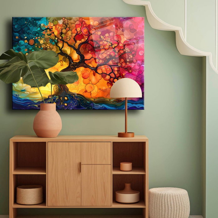 Wallity Camtbl-060 Pintura de Vidrio Templado Decorativo Multicolor 50 x 70 cm